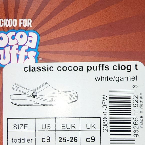 Limited Edition! Sold out!!! Cocoa Puff Crocs in original box! NWT - Picture 5 of 5